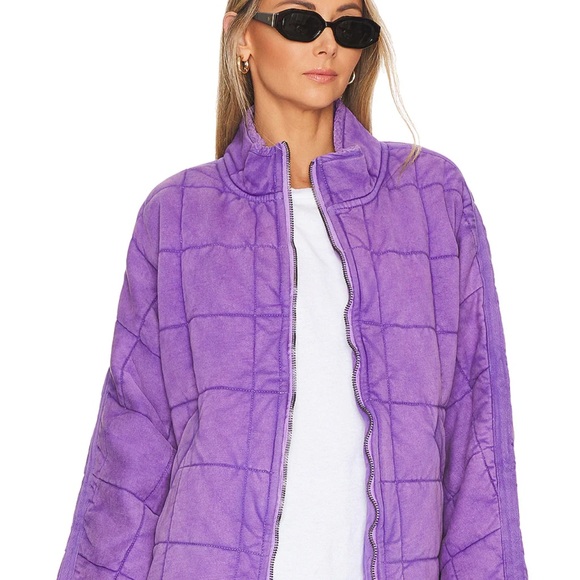 Free People | Dolman Quilted Knit Jacket in Moonberry | Large - Picture 13 of 16